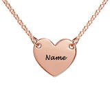 Rose Gold Personalized Heart Necklace with Name, Custom Jewelry Gift for Women