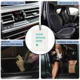 Customizable air freshener for car interior with 'YOUR DESIGN HERE' text, effective against odors, perfect car decor.