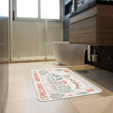 Merry Christmas white rubber doormat with Santa, reindeer, houses design for indoor/outdoor use.