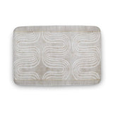Coral velvet bath rug with abstract design, non-slip for bathroom or kitchen, durable and quick-drying.