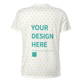 Customizable men's short sleeve mesh t-shirt with 'YOUR DESIGN HERE' text, available at MyArtsyGift.com