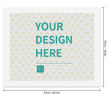 Customizable paint by numbers canvas with 'YOUR DESIGN HERE' text and a yellow hearts pattern, DIY gift.