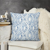 Blue dotted plush pillow cover. Decorative pillow for sofa or couch, featuring a unique dotted design.