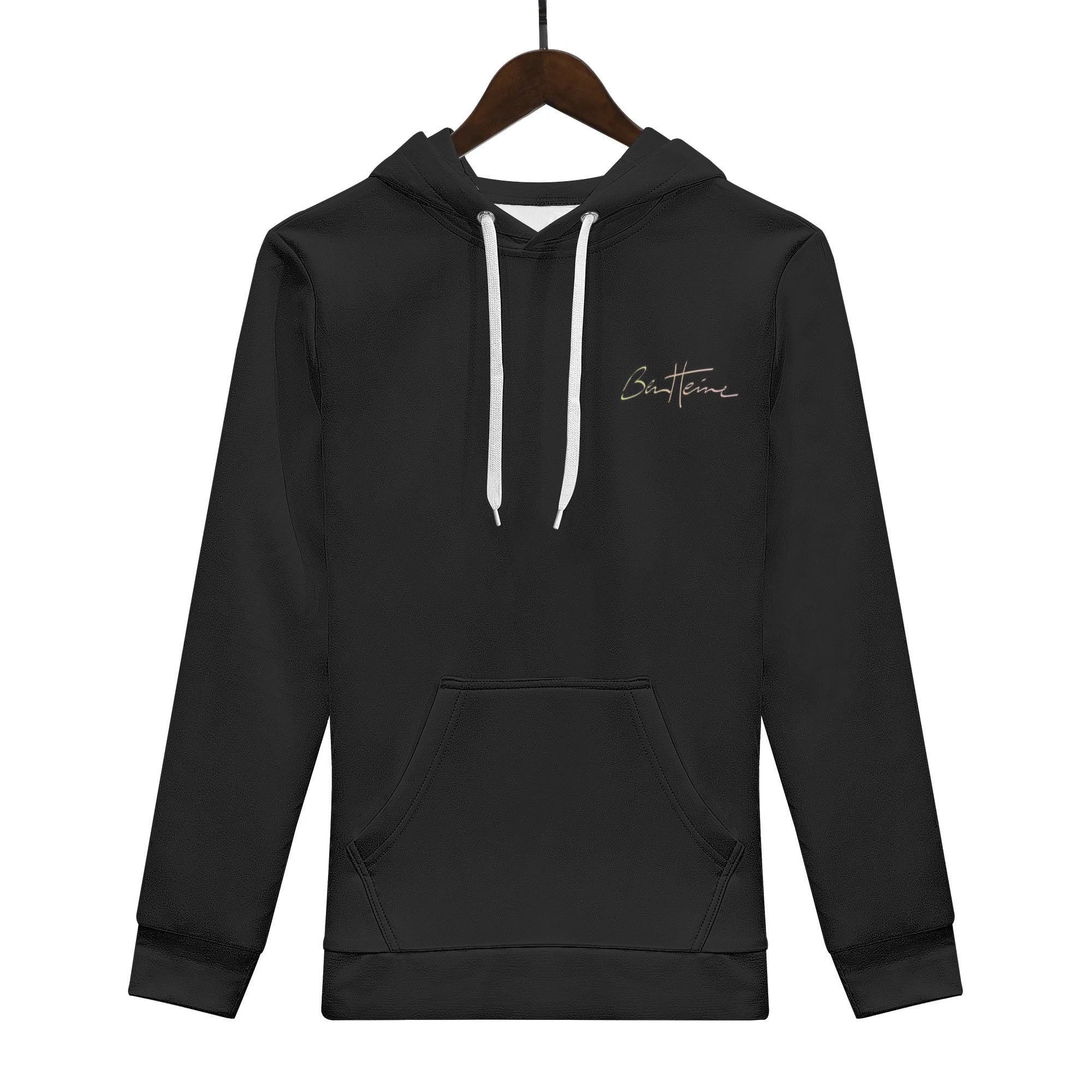 Black Mens Hoodie with Ben Heine signature, comfy polyester sweatshirt