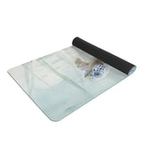 Watercolor blue sea turtle yoga mat, non-slip surface for pilates and exercise. 4mm thick.