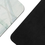 Watercolor yoga mat detail with non-slip black rubber bottom, perfect for pilates and exercise.