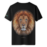 Black Men's Lion T-shirt by MyArtsyGift. Polyester fabric, all-over print, comfortable and stylish.