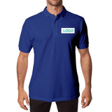 Royal blue custom unisex polo shirt with 'LOGO', casual golf shirt for men and women
