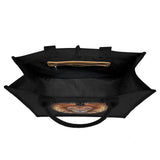 Ben Heine Lion Canvas Tote Bag with zipper pocket, black canvas shopping bag for women gift