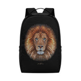 Ben Heine African Lion Backpack - Black Polyester Backpack with Lion art, School Backpack