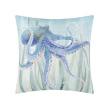 Watercolor octopus art pillow cover, soft fleece, home decor