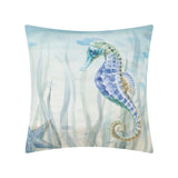 Watercolor seahorse pillow cover, double-sided print, home decor
