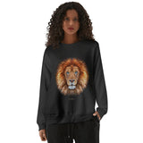 Ben Heine African Lion art black cotton sweatshirt, unisex hoodie, midweight fleece for casual wear, artistic design.