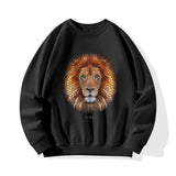 Ben Heine African Lion art print black sweatshirt. Unisex hoodie. Soft cotton fabric, artistic design.