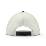 Cream unisex baseball cap with adjustable black strap, made of polyester fabric. All Over Printing golf dad hat.