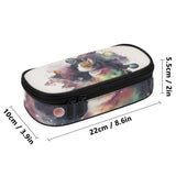 Cat pencil case with galaxy art design. 3-layer with black zipper. Dimensions: 22x10x5.5cm / 8.6x3.9x2in