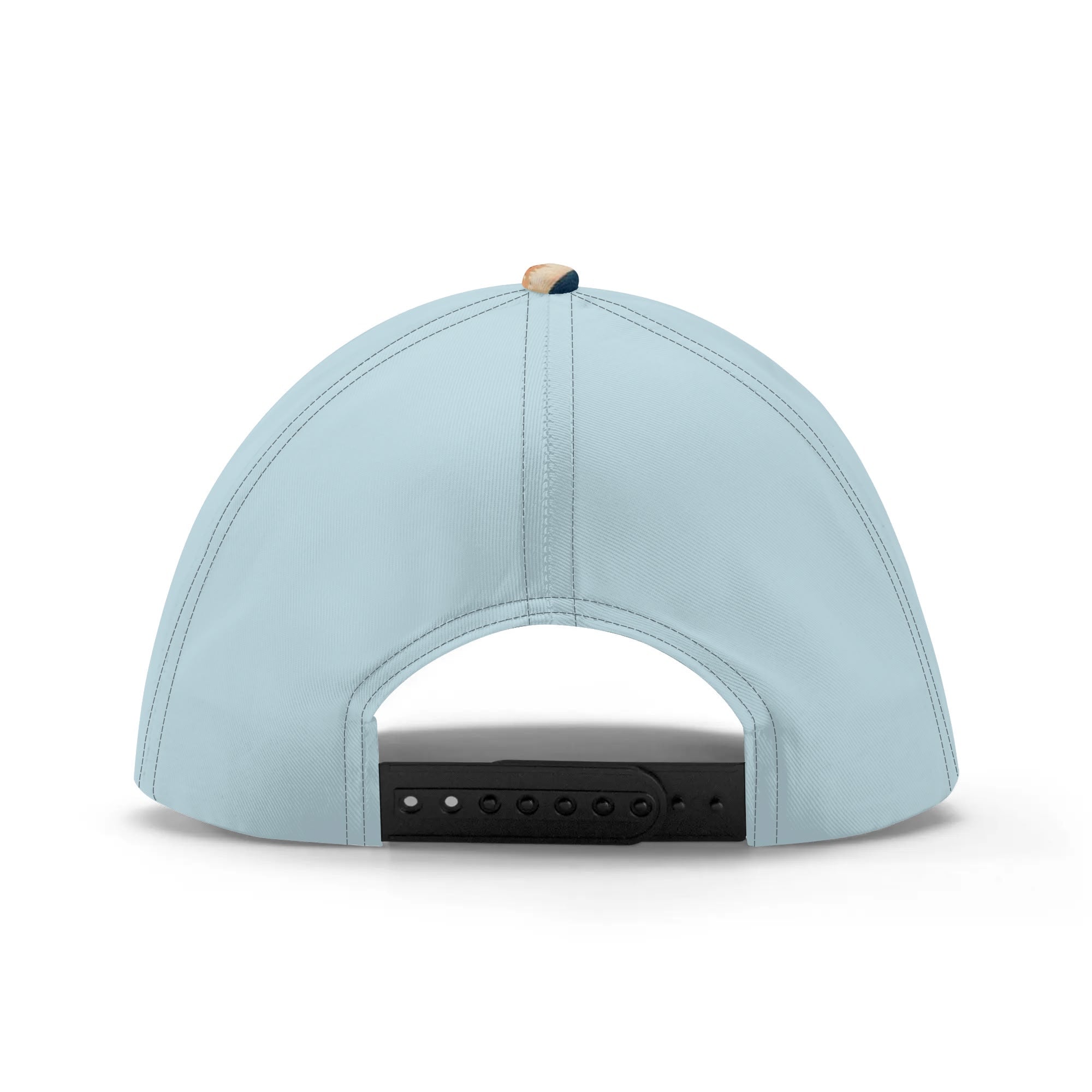 Light blue baseball cap, adjustable cotton hat, structured unisex design. Ideal for daily wear and outdoor activities.