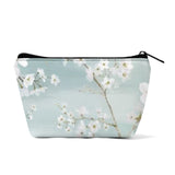 Floral print 300D polyester wristlet bag with zipper closure, perfect girls cosmetic bag.
