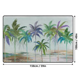Palm tree design rug, non-slip, large indoor carpet for living room or bedroom, 150cm x 59in, 100cm x 40in