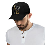 Black baseball cap with 'LOVE' text, unisex hat, perfect gift for expressing love