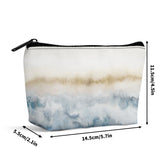 Girls' 300D polyester wristlet bag with abstract watercolor design; 14.5cm/5.7in long. Zipper closure and dimensions info.
