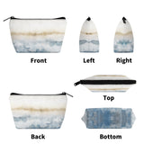 Girls' wristlet bag with watercolor design; 300D polyester, featuring a zipper and various views.