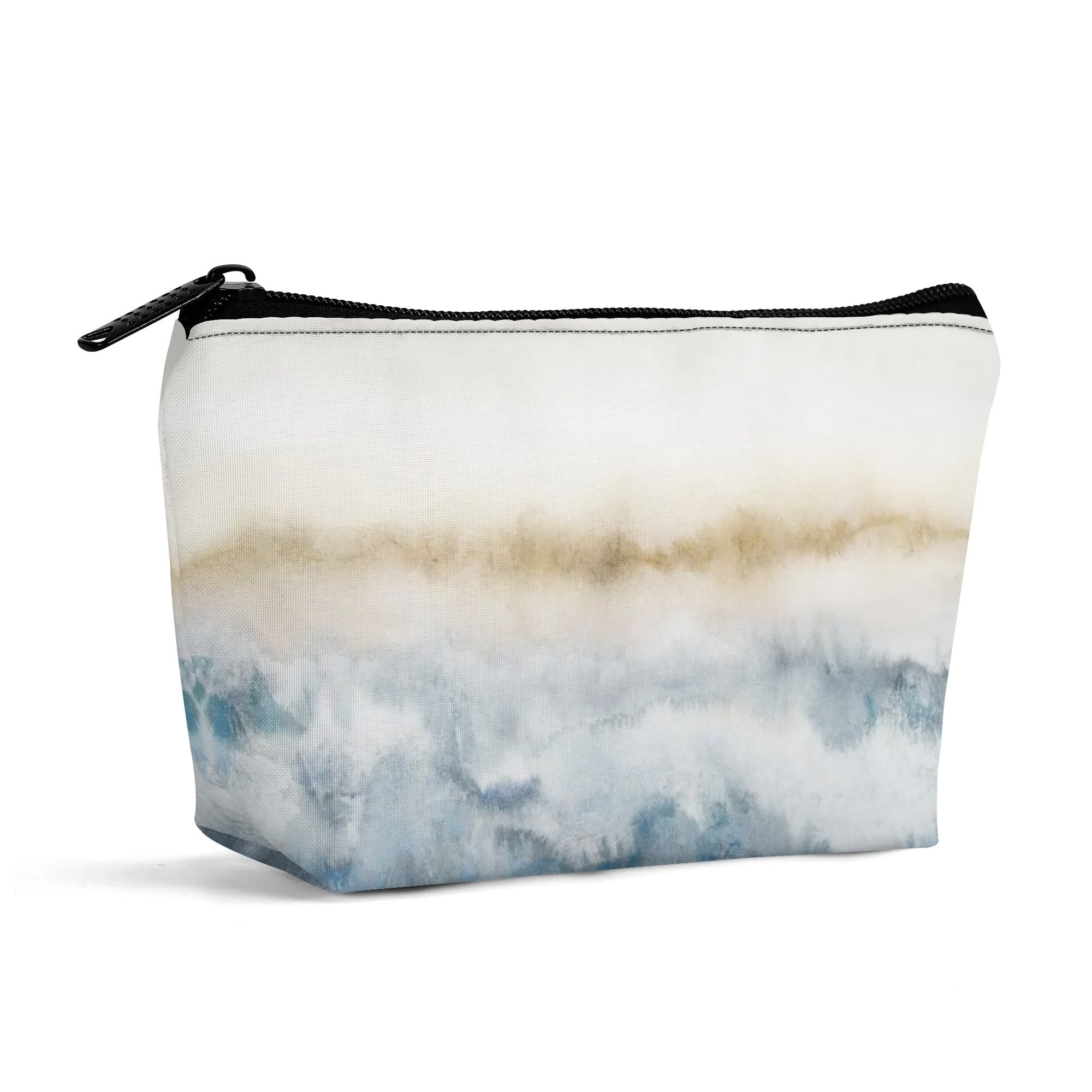 Girls' 300D Zipper Wristlet Bag featuring watercolor design; a stylish makeup bag for travel.