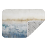 Abstract watercolor plush doormat for bathroom or bedroom, non-slip washable floor mat