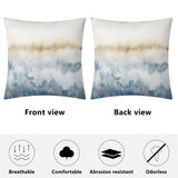 Gold abstract pillow cover, double-sided print, watercolor art, breathable, comfortable, abrasion-resistant, odorless.
