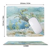 Crab mouse pad with watercolor ocean design, featuring a crab and white mouse. Non-slip, waterproof for office and laptop.