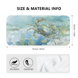 Beach kitchen towel with crab design, absorbent, skin-friendly, and comfortable. Size: 74.2cm x 29.2in
