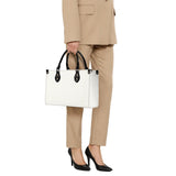 Customizable PU leather handbag with gold star pattern, black handles, work bag, shopping bag, MyArtsyGift