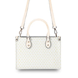 Personalized PU leather handbag with yellow heart pattern, work bag