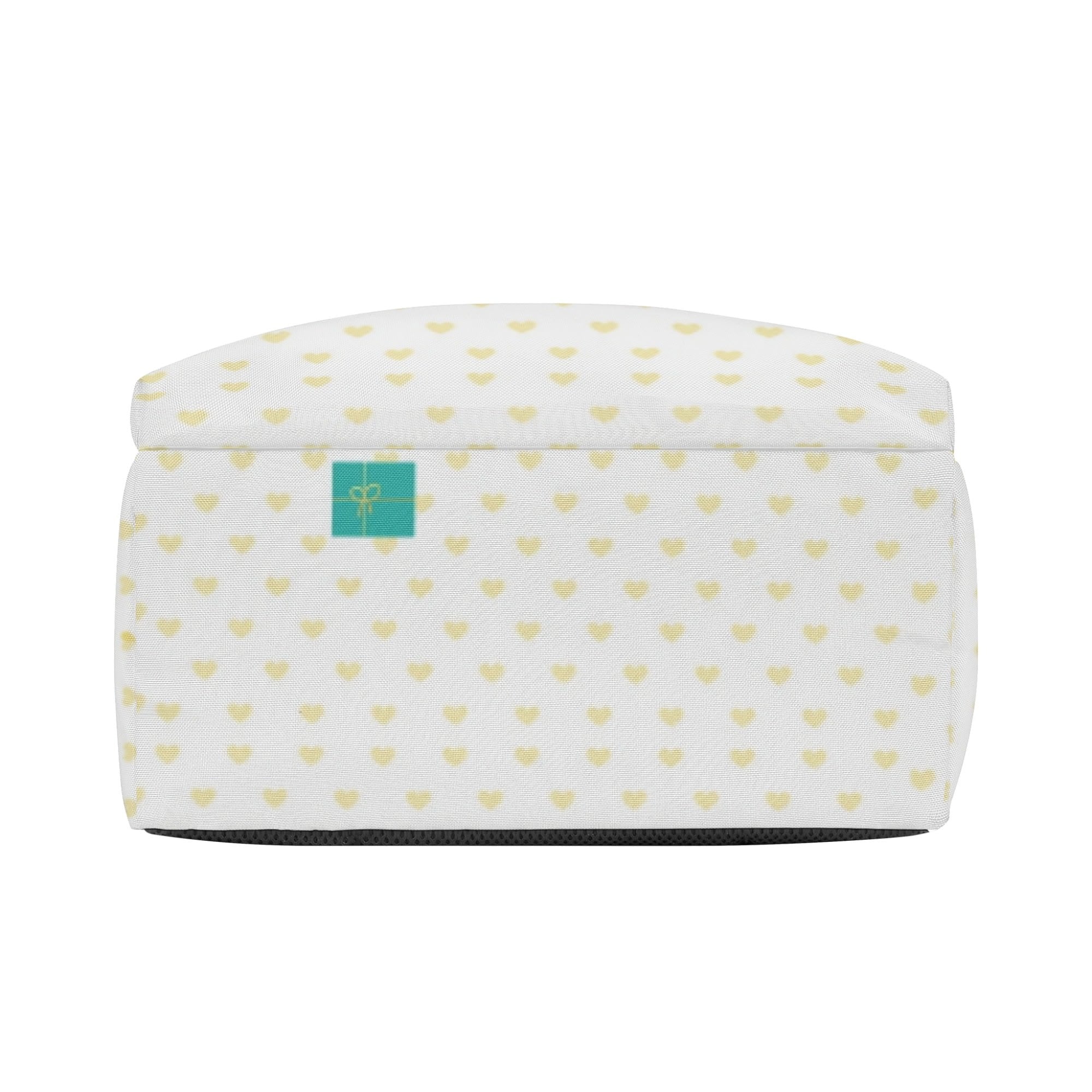 Personalized backpack with yellow heart pattern for school or travel, waterproof design