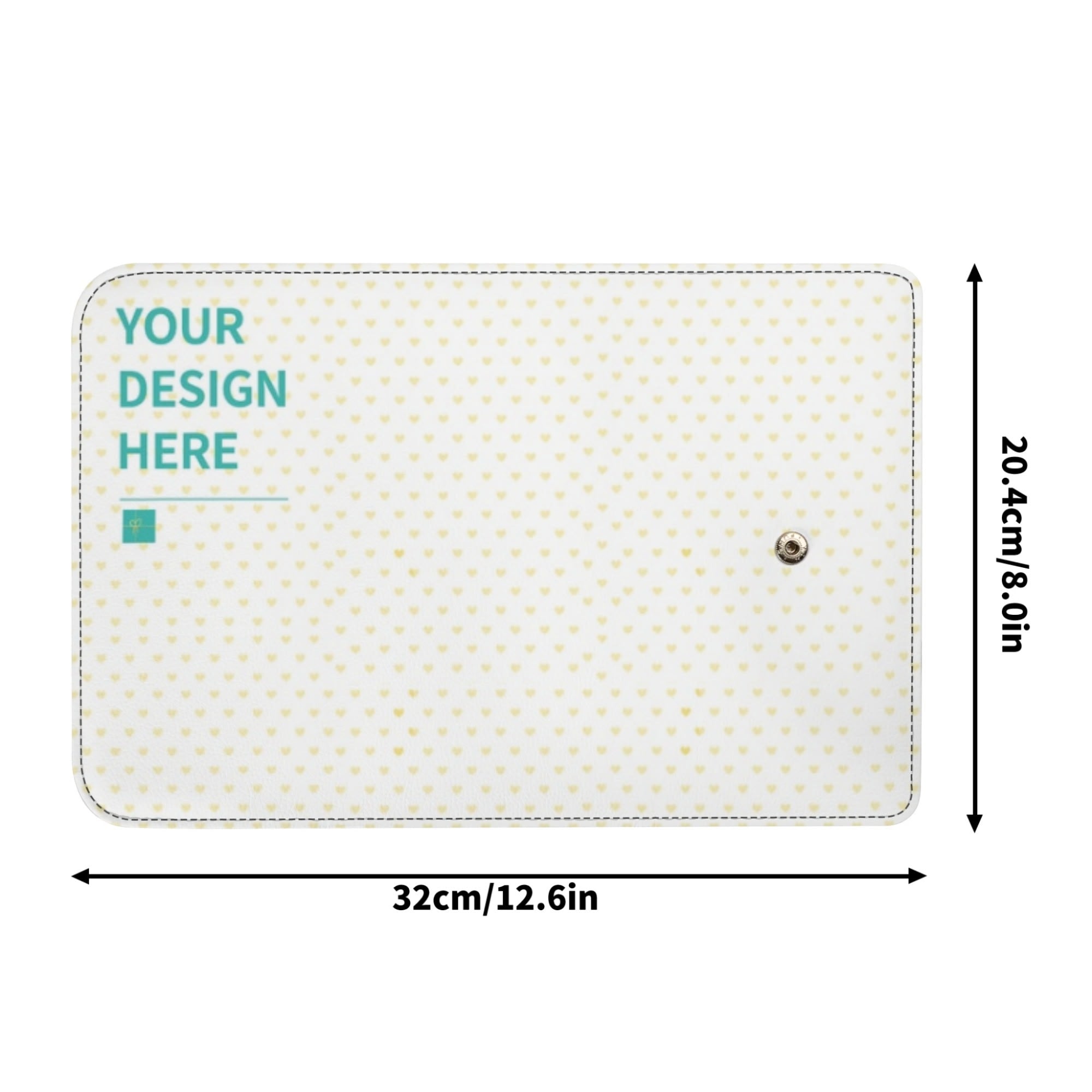 Customizable PU leather wallet with heart pattern, YOUR DESIGN HERE text, perfect gift for men