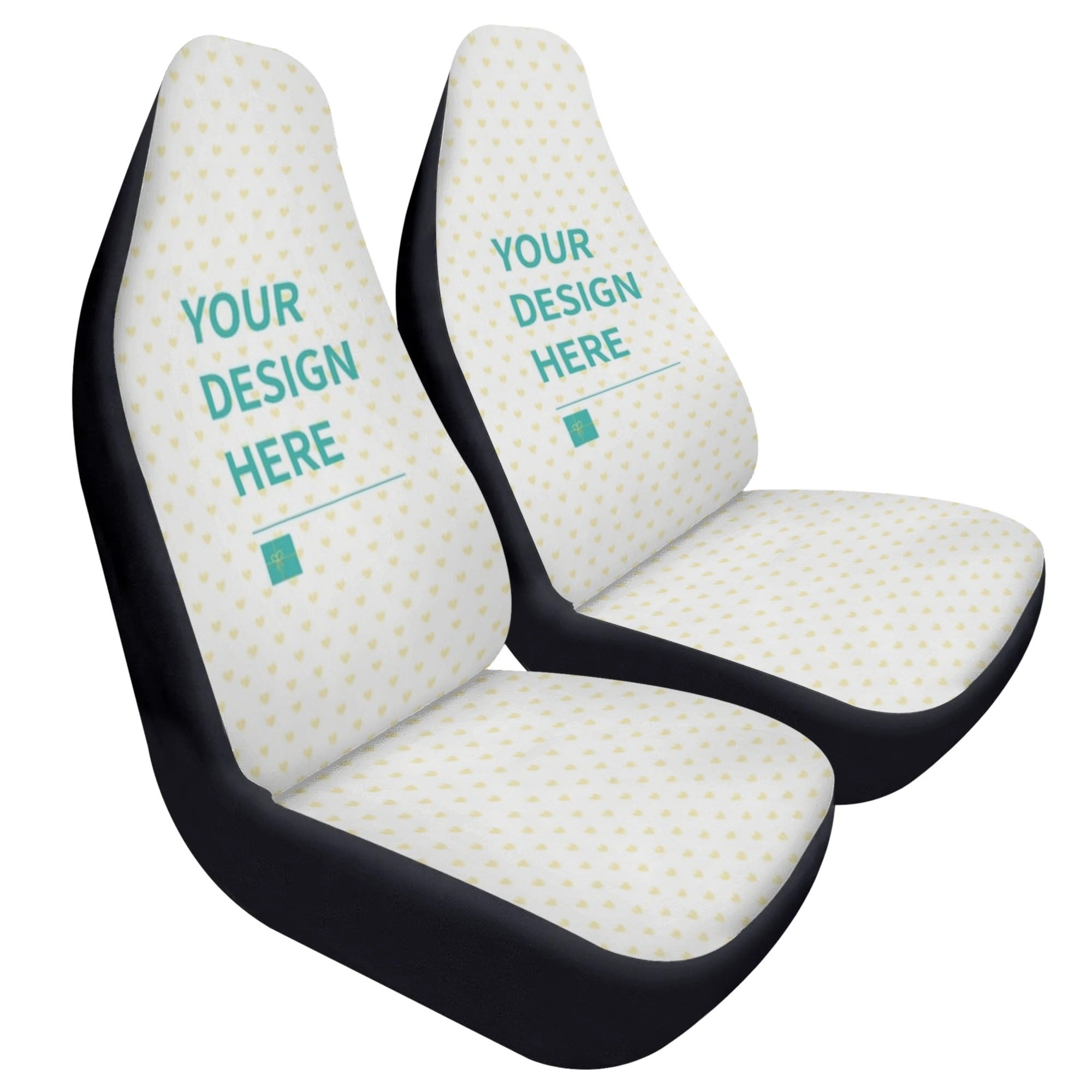 Custom car seat covers featuring personalized design; polyester micro-fiber fabric, easy installation, seat protectors.