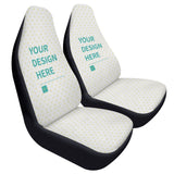 Custom car seat covers featuring personalized design; polyester micro-fiber fabric, easy installation, seat protectors.