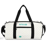 Custom gym bag with heart pattern, personalized travel tote bag, duffle bag with shoulder strap