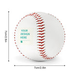 Personalized white leather baseball with red stitching and custom design area, a unique baseball gift.