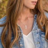 Silver personalized heart pendant necklace with numbers 1, 2, 3, custom chain necklace for women, MyArtsyGift.com