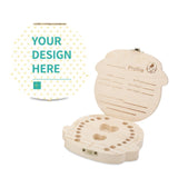 Custom wooden tooth box for baby boy or girl, personalized keepsake gift.