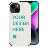 Custom iPhone 14 Case with 'YOUR DESIGN HERE' design, Fiber Leather Cover, Anti-scratch