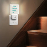 Customizable LED night light with YOUR DESIGN HERE, perfect for bathroom, bedroom