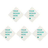 Customizable air fresheners with 'YOUR DESIGN HERE' design and heart pattern, perfect for car or bathroom decor.