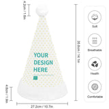 Personalized Christmas hat. Customizable Santa hat design with soft, breathable material. Great for Xmas parties and gifts.
