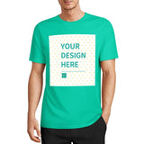 Customizable green cotton t-shirt with 'YOUR DESIGN HERE' design for men & women, perfect gift from MyArtsyGift