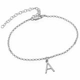 Silver Initial Bracelet for Women - Custom A Name Bracelet Jewelry Gifts
