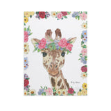 Canvas wall art featuring a giraffe with a floral crown and border by Emily Adams. Perfect for home decor.