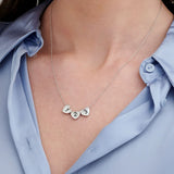 Personalized Silver Heart Necklace with numbers 1, 2, and 3. Perfect jewelry gift for men & women.