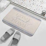Coral velvet bathroom rug with "HOME Sweet HOME" text, non-slip, suitable for bathroom, kitchen, bedroom decor